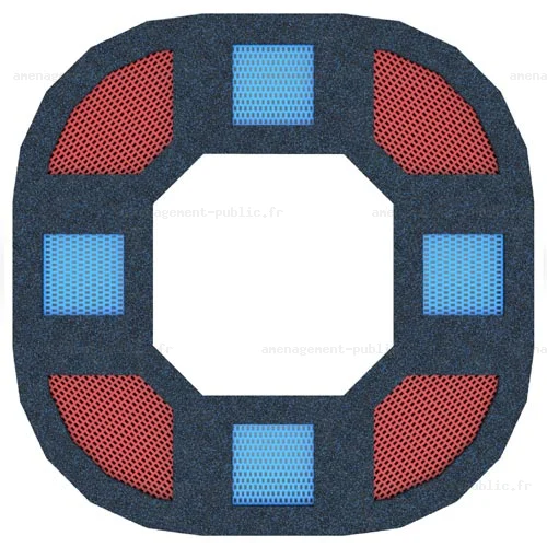 Parcours de trampoline park à enterrer Mosaique Alpha